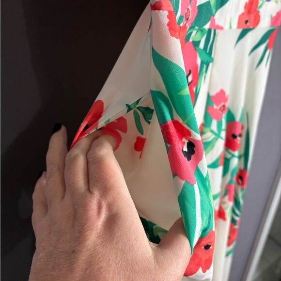 Vince Camuto Pink and Green Floral Sleeveless Maxi Dress Size 4 - Picture 5 of 9